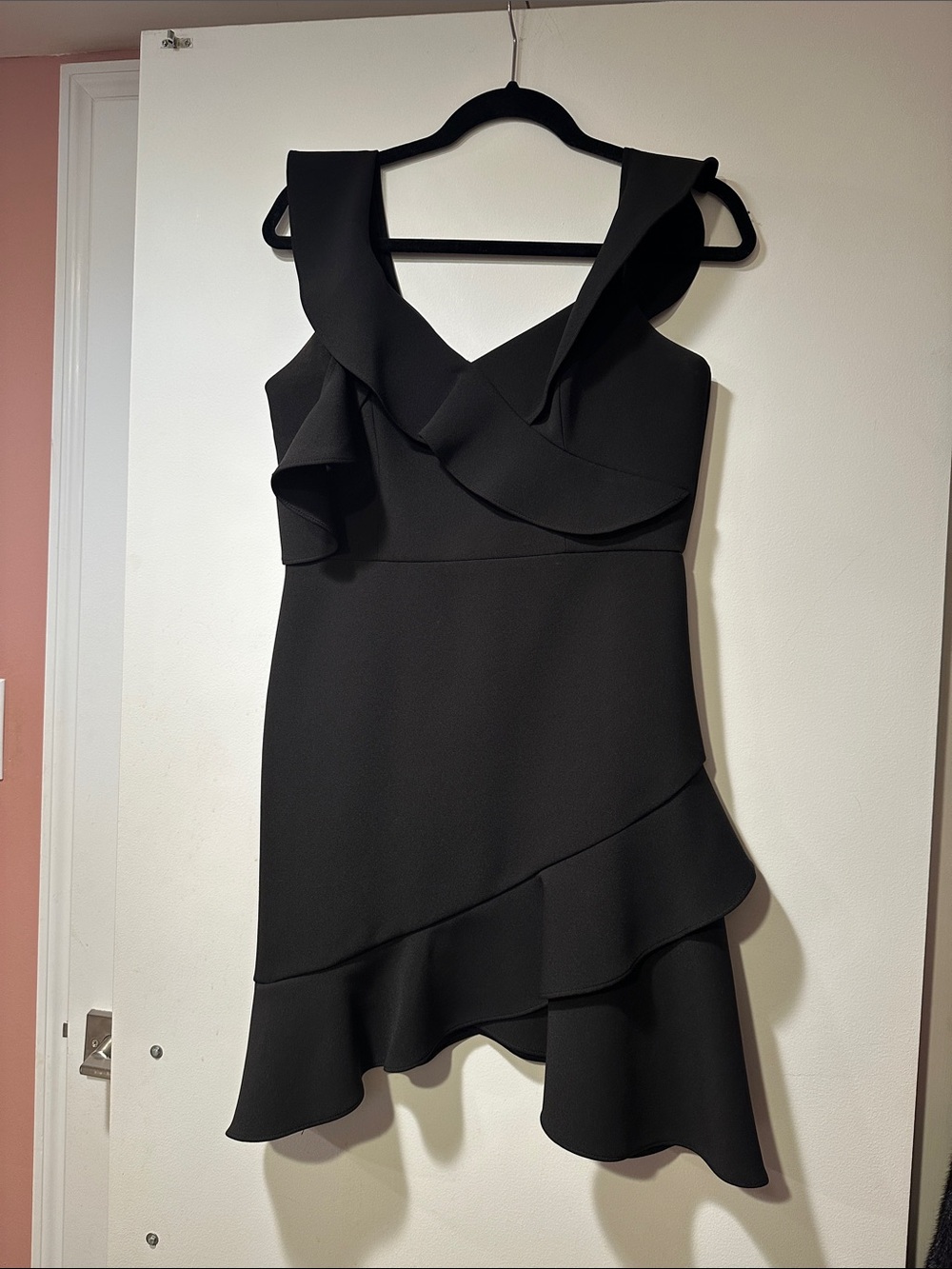 BCBGMaxAzria Black Ruffle Cocktail Dress